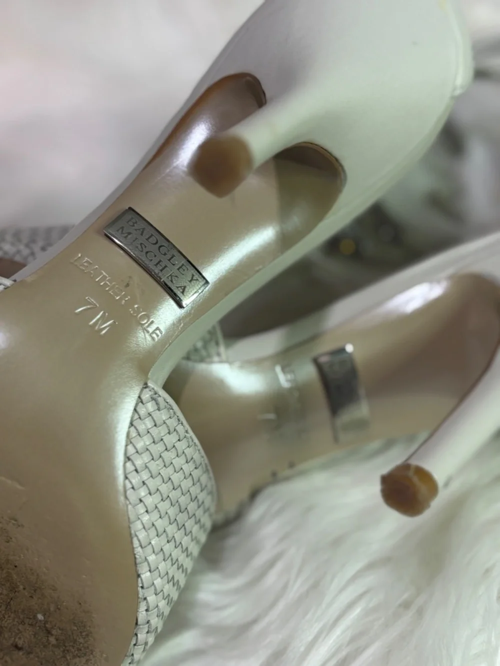 EUC [Badgley Mischka] Woven Open Toe 4